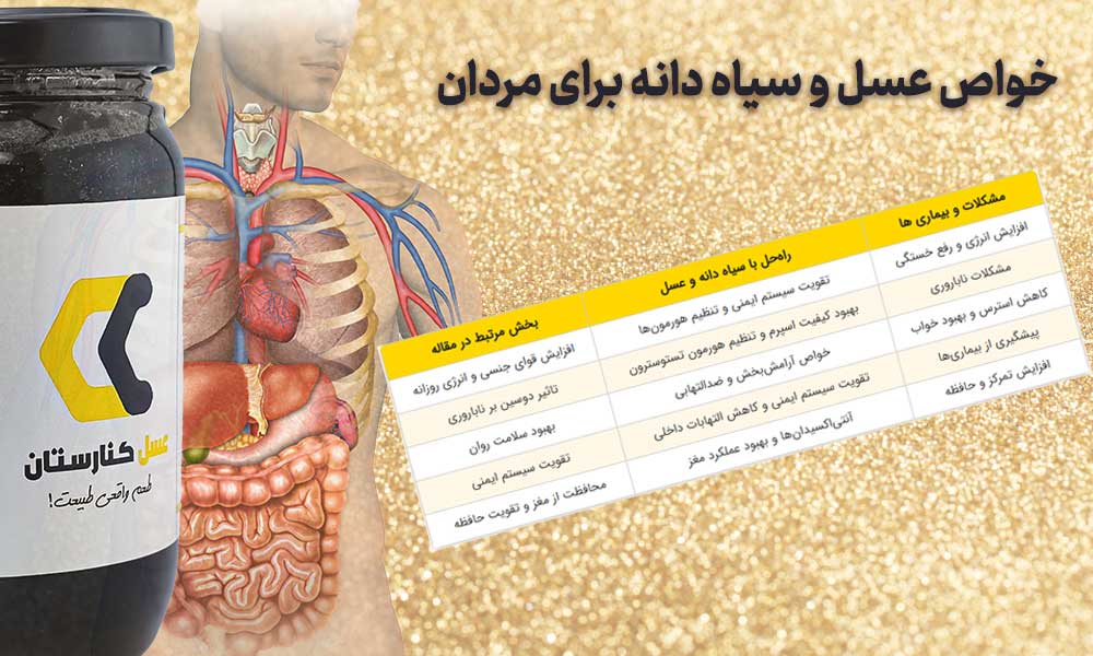 خواص عسل و سیاه دانه برای مردان