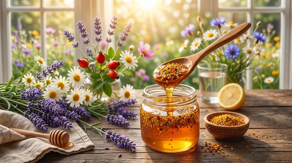 خواص خوردن گرده گل با عسل